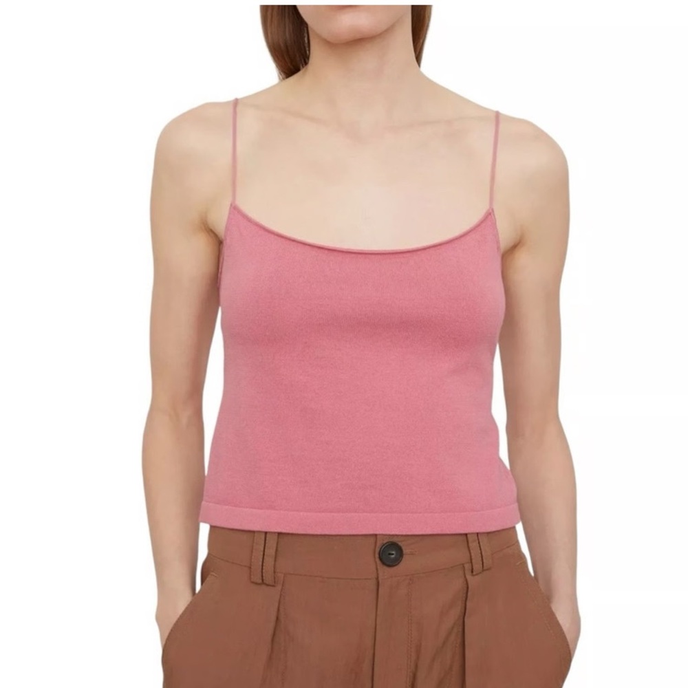 Vince Pink Fitted Crop Camisole